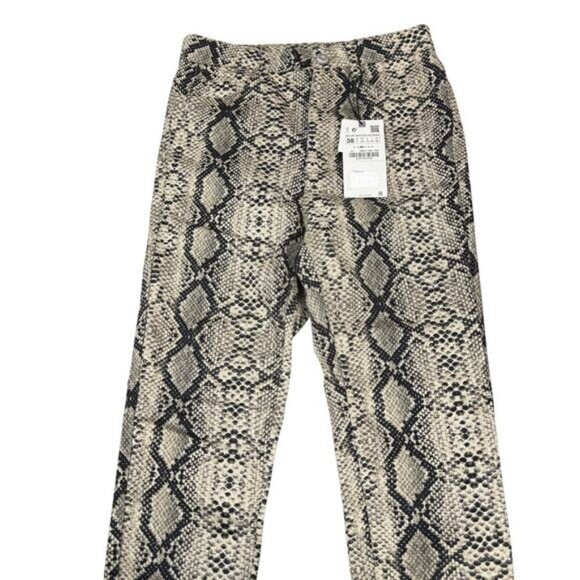 NWT ZARA High Rise Skinny Pant Size 6 Python Print - Picture 3 of 8
